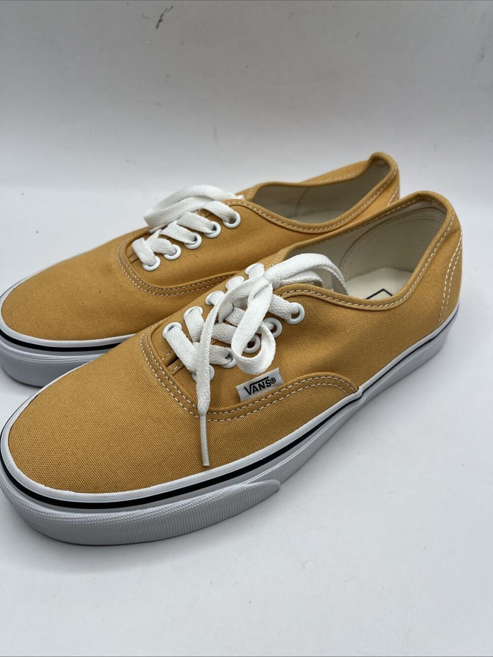 Vans Off The Wall Low Top Canvas Skater Shoes Mustard Yellow Sz M 6.5 W 8 NWOBT